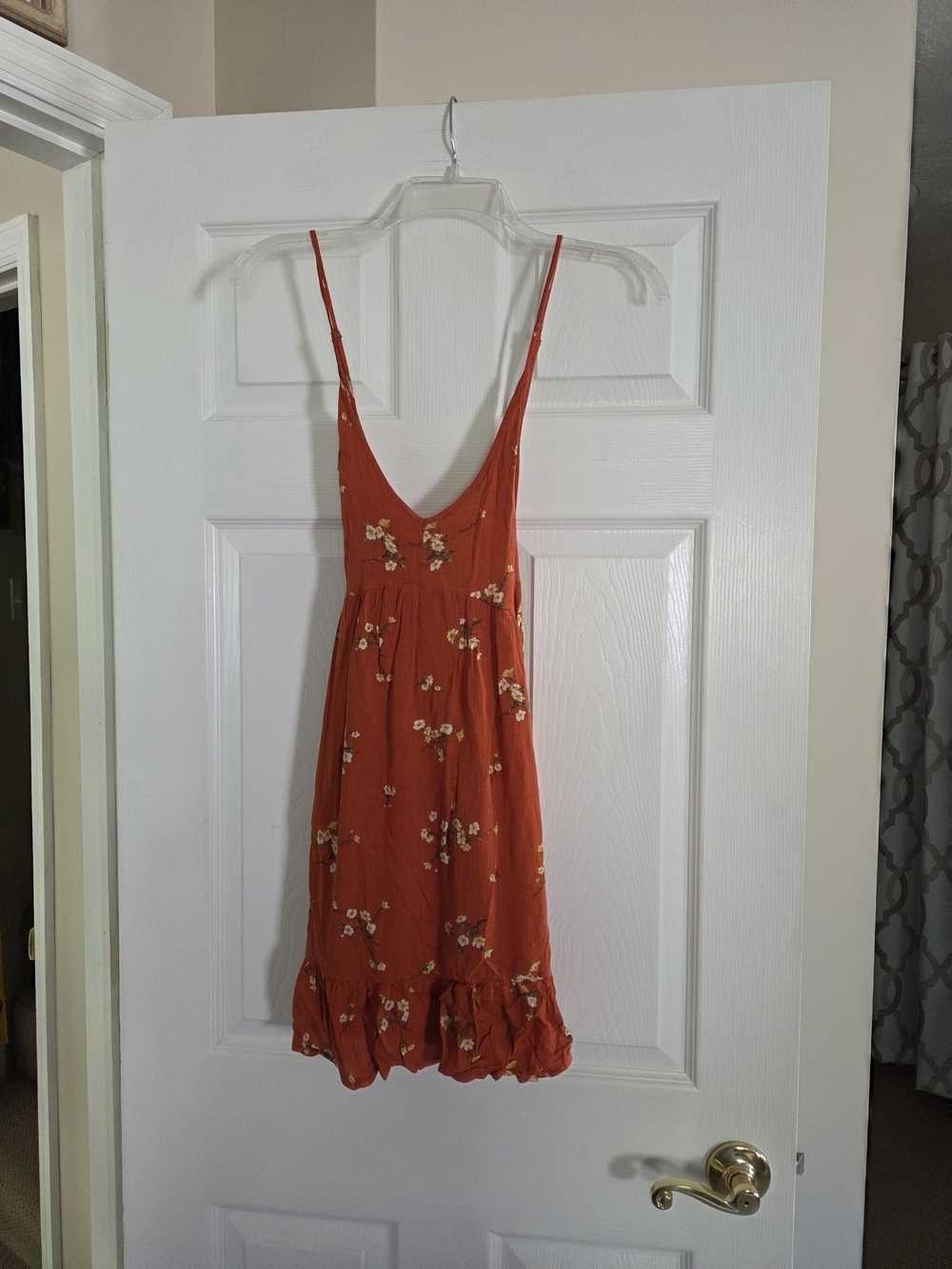 Forever 21 Rust Orange Floral Midi Dress Medium